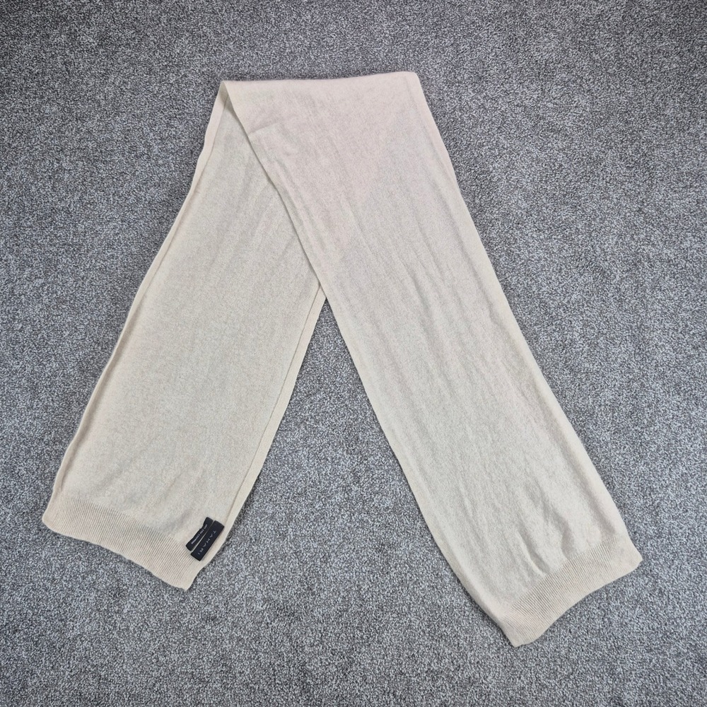 Tahari 100% Cashmere Scarf Rectangle Beige Soft